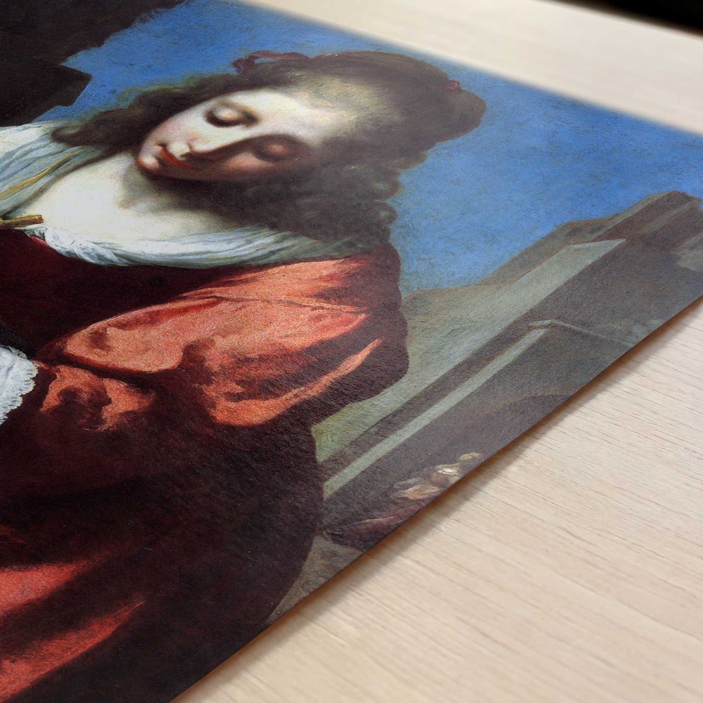 Saint Praxedis (1655) by Johannes Vermeer – Art Print - Close-up detail of the art print