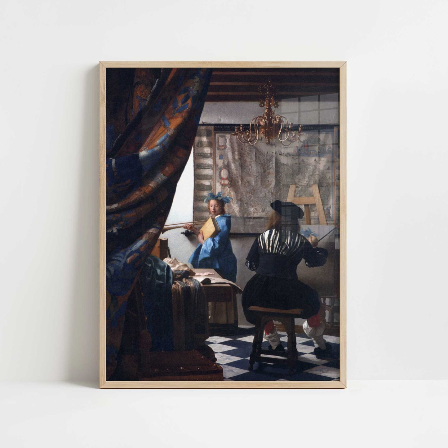 The Art of Painting (1666) by Johannes Vermeer – Art Print - Art print in oak frame