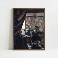The Art of Painting (1666) by Johannes Vermeer – Art Print - Art print in dark wood frame