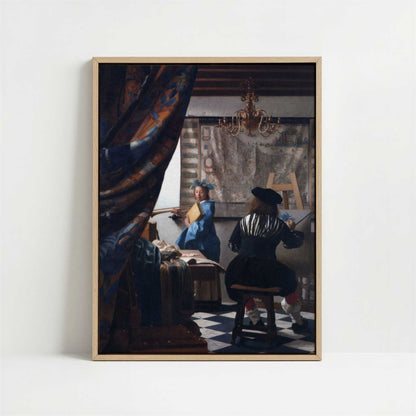 Framed Canvas - Framed canvas in oak color frame