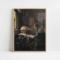 The Astronomer (1668) by Johannes Vermeer – Art Print - Art print in oak frame