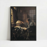 The Astronomer (1668) by Johannes Vermeer – Art Print - Art print in black frame