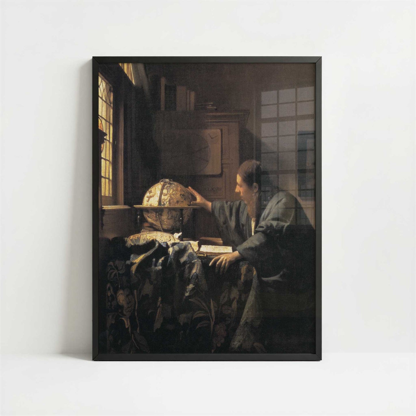 The Astronomer (1668) by Johannes Vermeer – Art Print - Art print in black frame