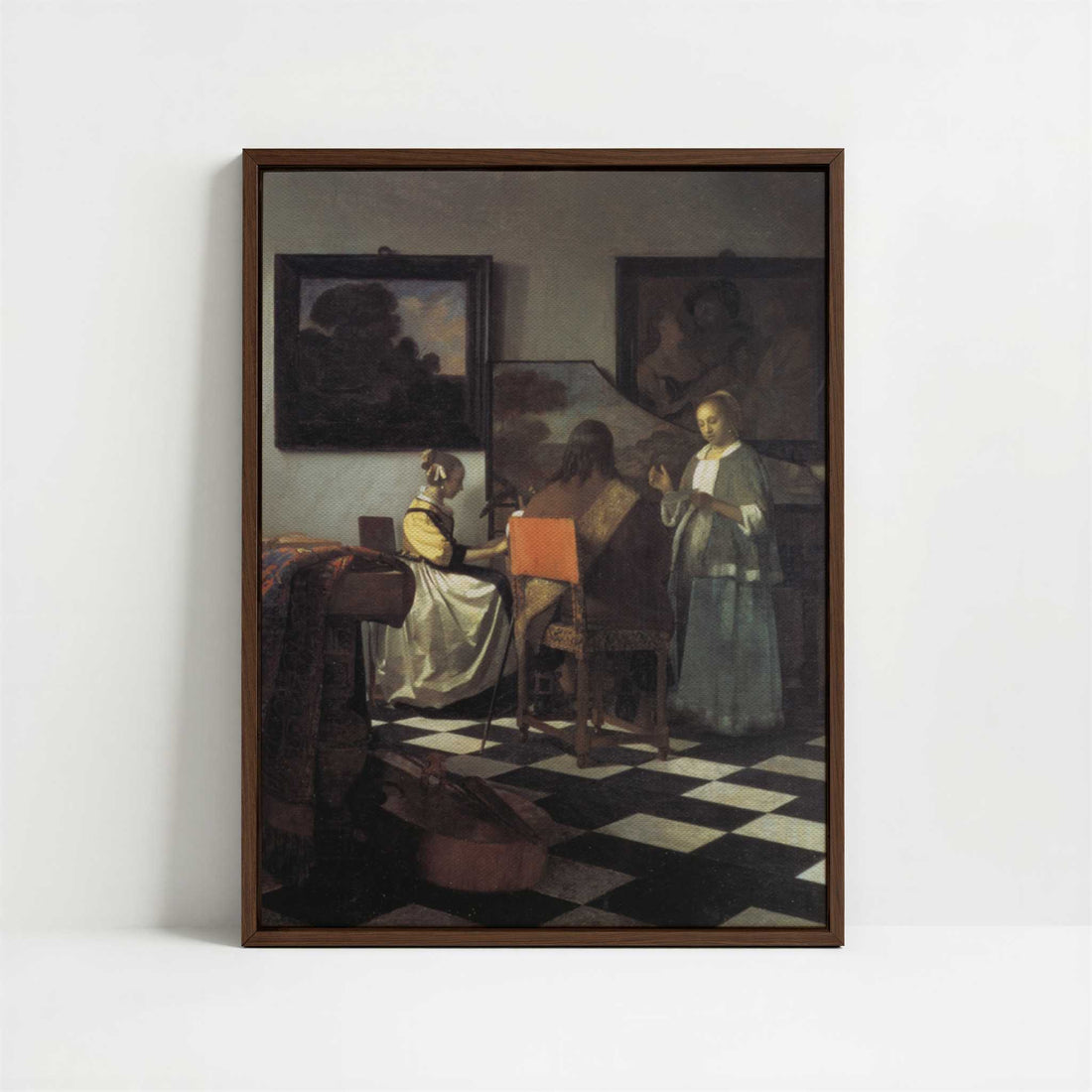 Framed Canvas - Framed canvas in dark wood color frame