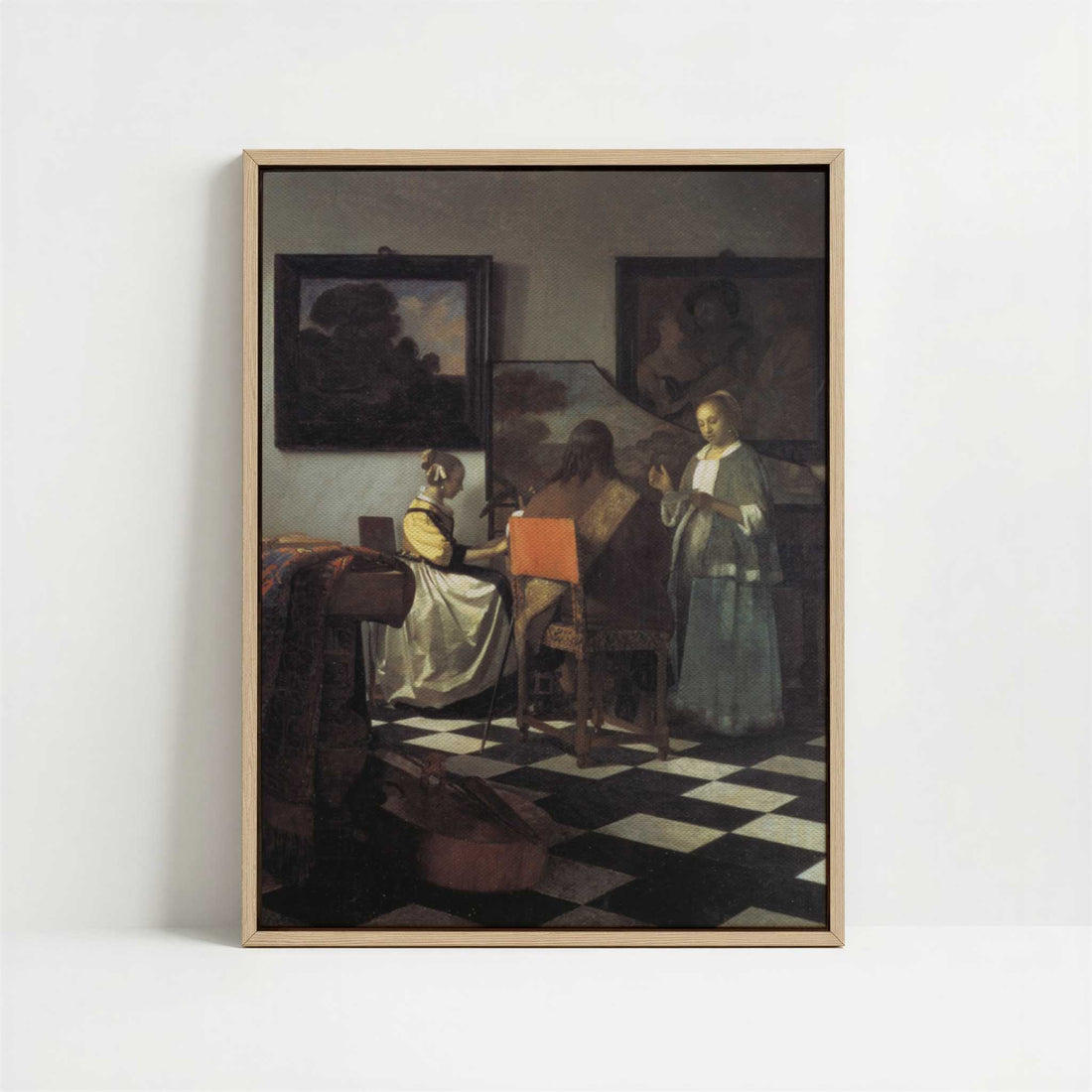 Framed Canvas - Framed canvas in oak color frame
