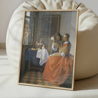 The Girl with the Wine-glass (1659-60) by Johannes Vermeer – Art Print - Interior inspiration