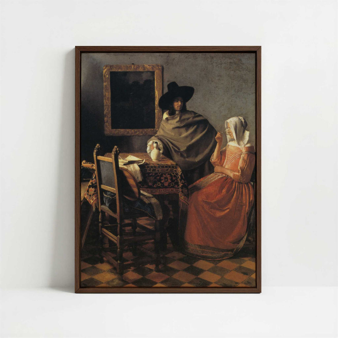 Framed Canvas - Framed canvas in dark wood color frame