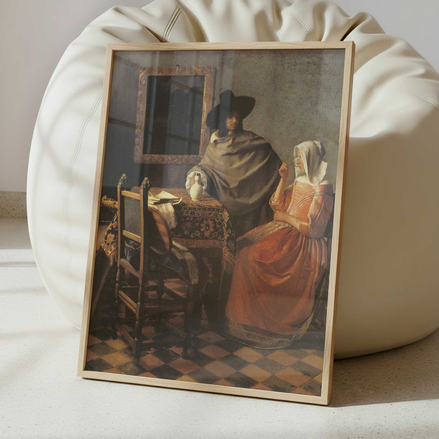 The Glass of Wine (1658-60) by Johannes Vermeer – Art Print - Interior inspiration