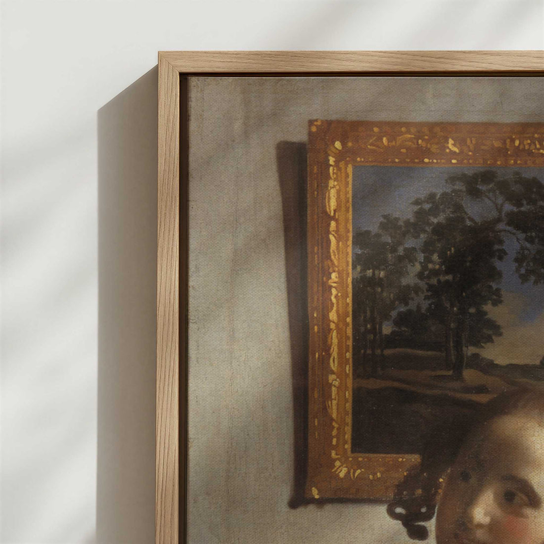 Framed Canvas - Close-up detail and texture of the framed canvas