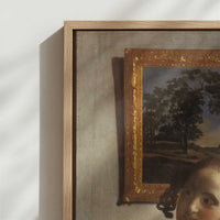 Framed Canvas - Close-up detail and texture of the framed canvas