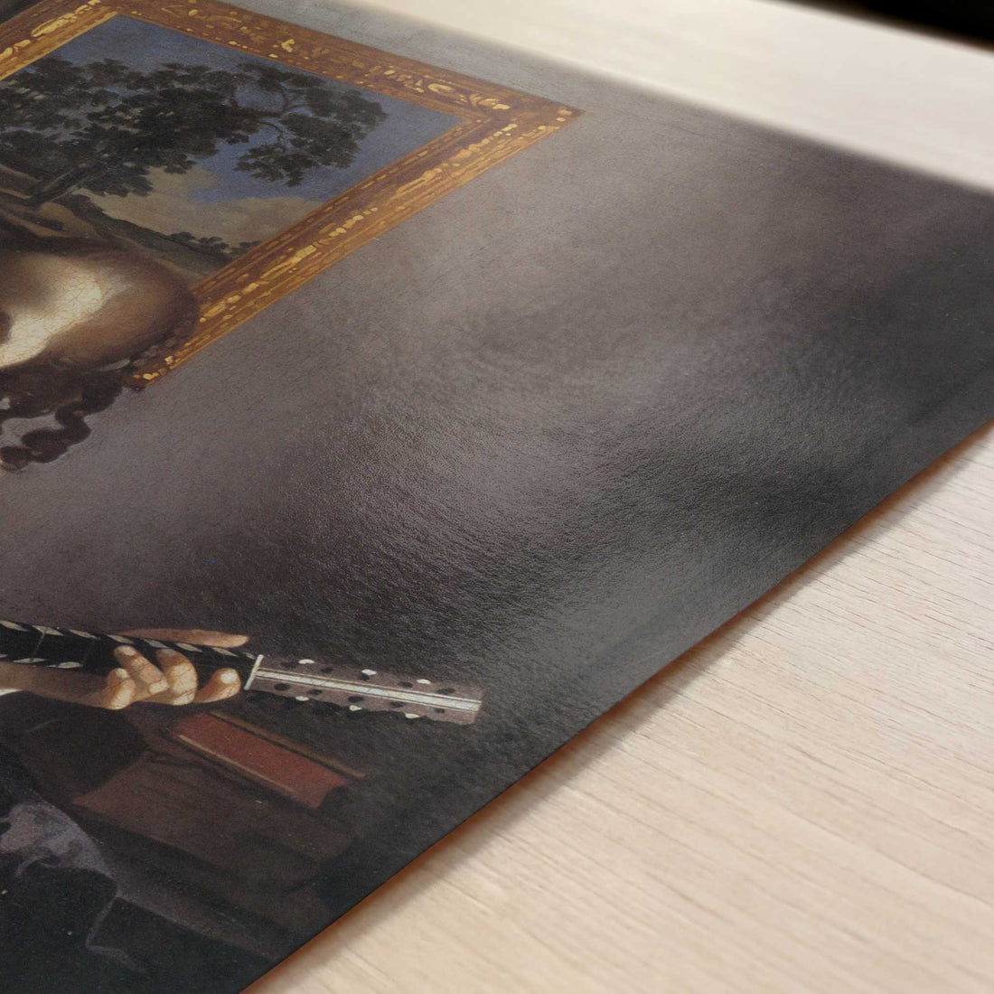 The Guitar Player (c.1670) by Johannes Vermeer – Art Print - Close-up detail of the art print