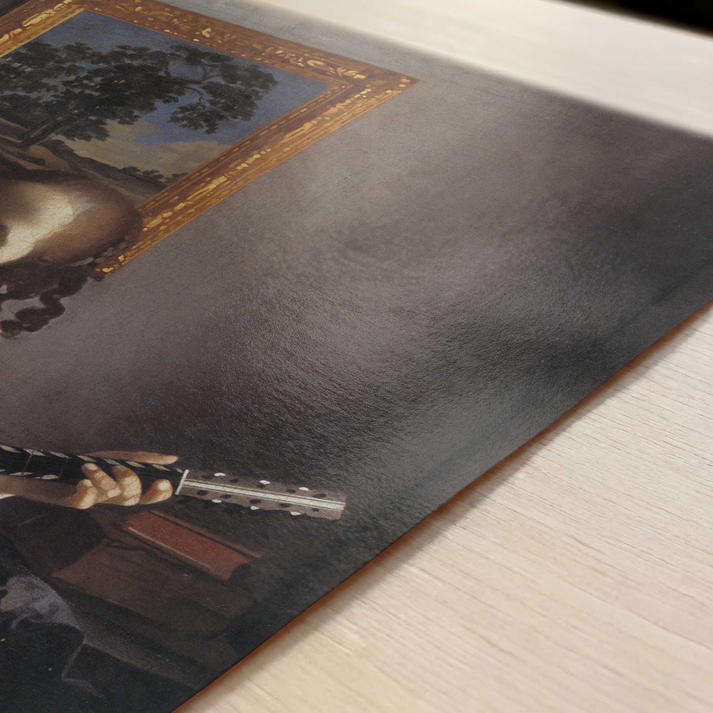 The Guitar Player (c.1670) by Johannes Vermeer – Art Print - Close-up detail of the art print