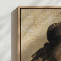 Framed Canvas - Close-up detail and texture of the framed canvas
