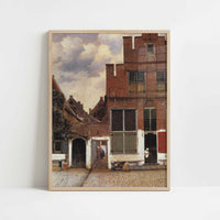 The Little Street in Delft (1657-58) by Johannes Vermeer – Art Print - Art print in oak frame