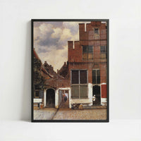 The Little Street in Delft (1657-58) by Johannes Vermeer – Art Print - Art print in black frame