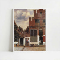 The Little Street in Delft (1657-58) by Johannes Vermeer – Art Print - Art print in white frame