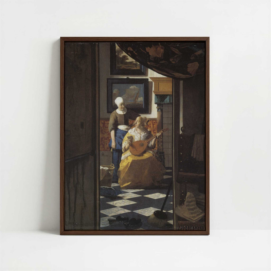 Framed Canvas - Framed canvas in dark wood color frame