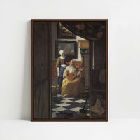 Framed Canvas - Framed canvas in dark wood color frame