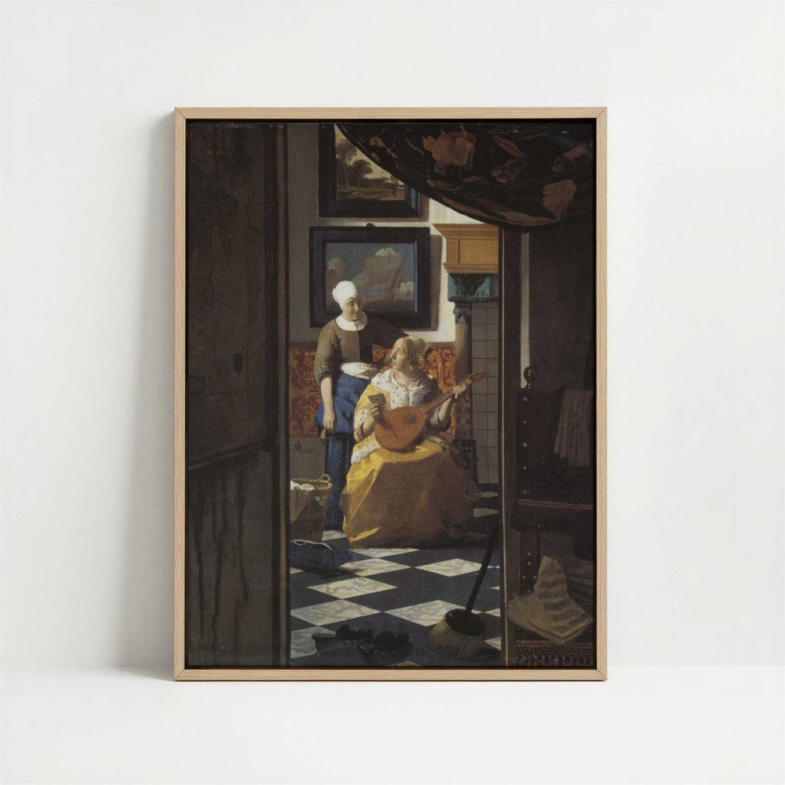 Framed Canvas - Framed canvas in oak color frame