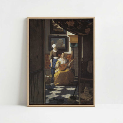 Framed Canvas - Framed canvas in oak color frame