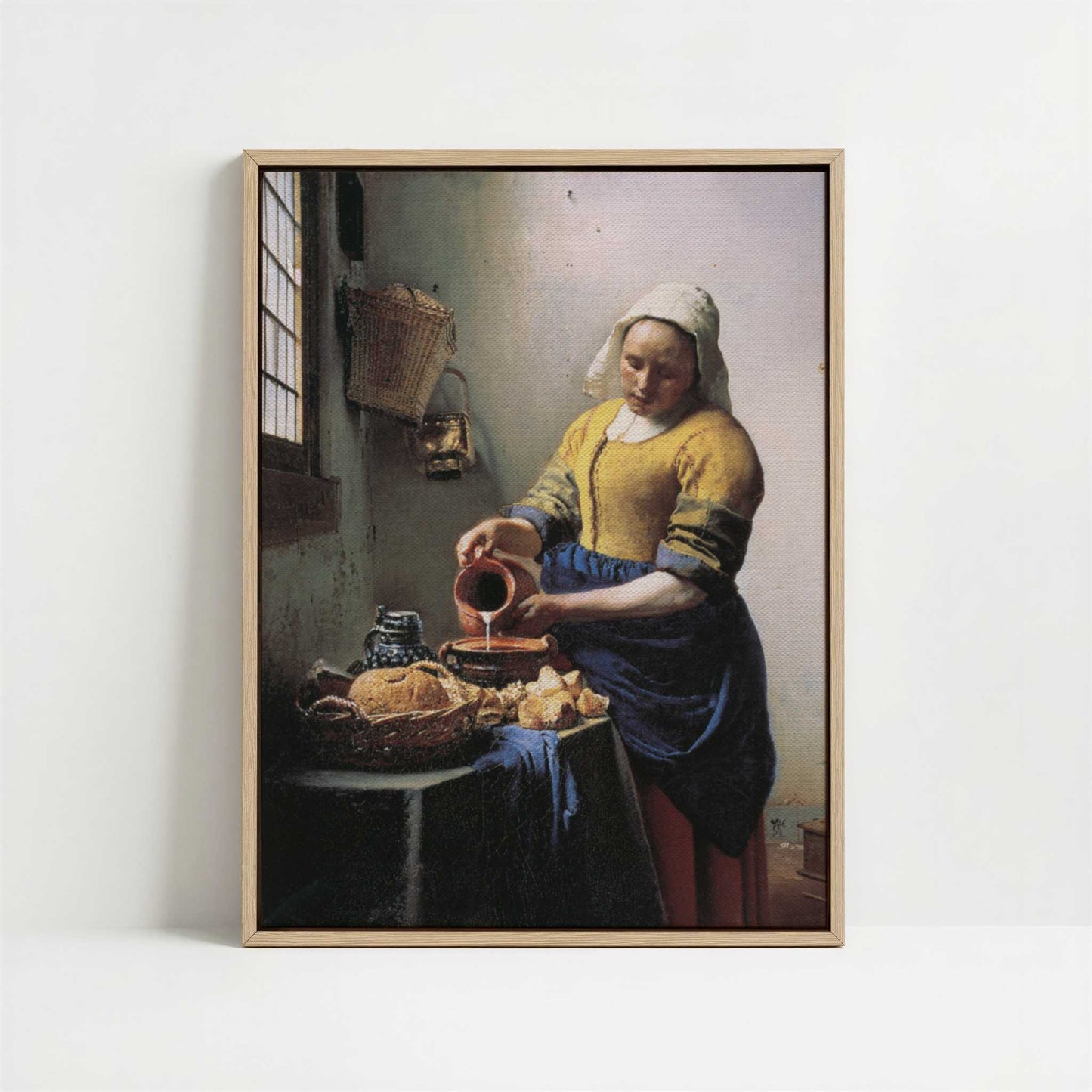 Framed Canvas - Framed canvas in oak color frame
