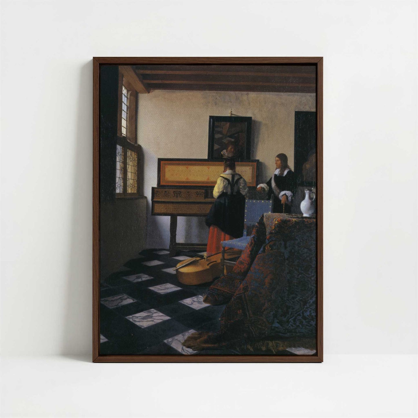 Framed Canvas - Framed canvas in dark wood color frame