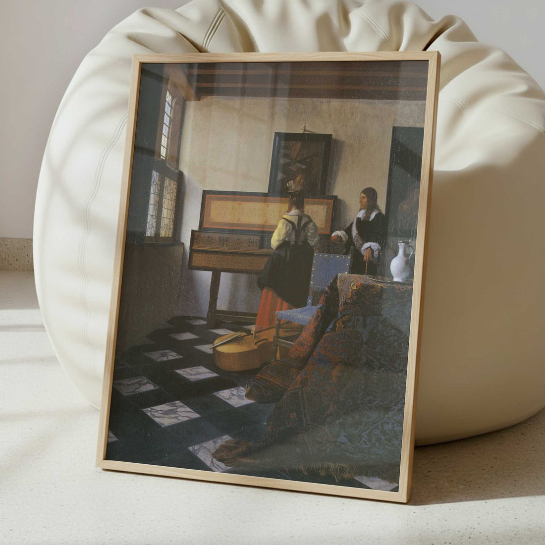 The Music Lesson (c.1662-64) by Johannes Vermeer – Art Print - Interior inspiration
