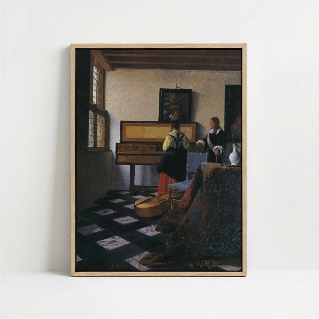 Framed Canvas - Framed canvas in oak color frame