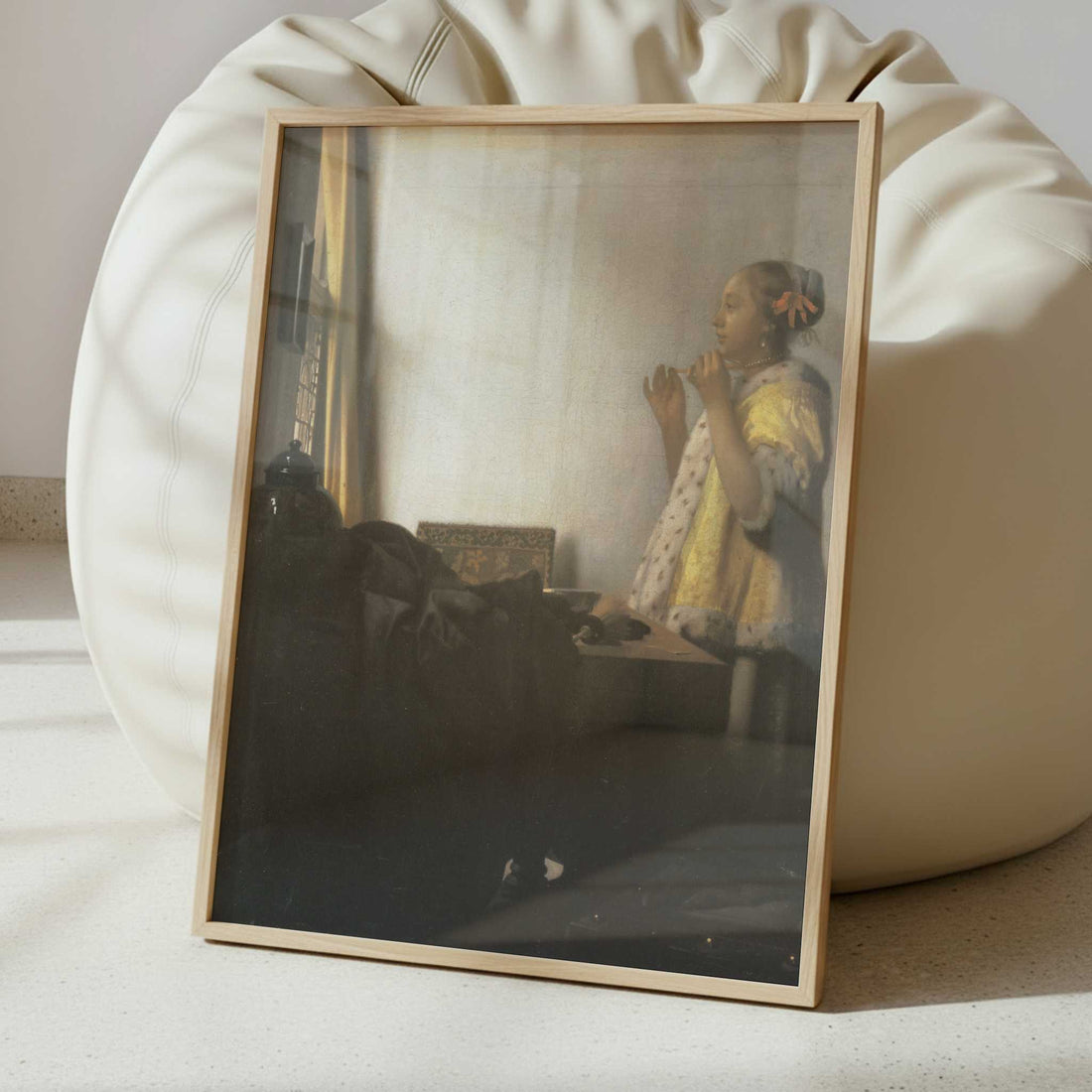 The Pearl Necklace (1664-65) by Johannes Vermeer – Art Print - Interior inspiration