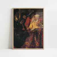 The Procuress (1656) by Johannes Vermeer – Art Print - Art print in oak frame