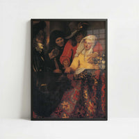 The Procuress (1656) by Johannes Vermeer – Art Print - Art print in black frame