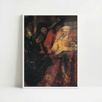 The Procuress (1656) by Johannes Vermeer – Art Print - Art print in white frame