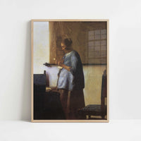 The Reader (1663–64) by Johannes Vermeer – Art Print - Art print in oak frame