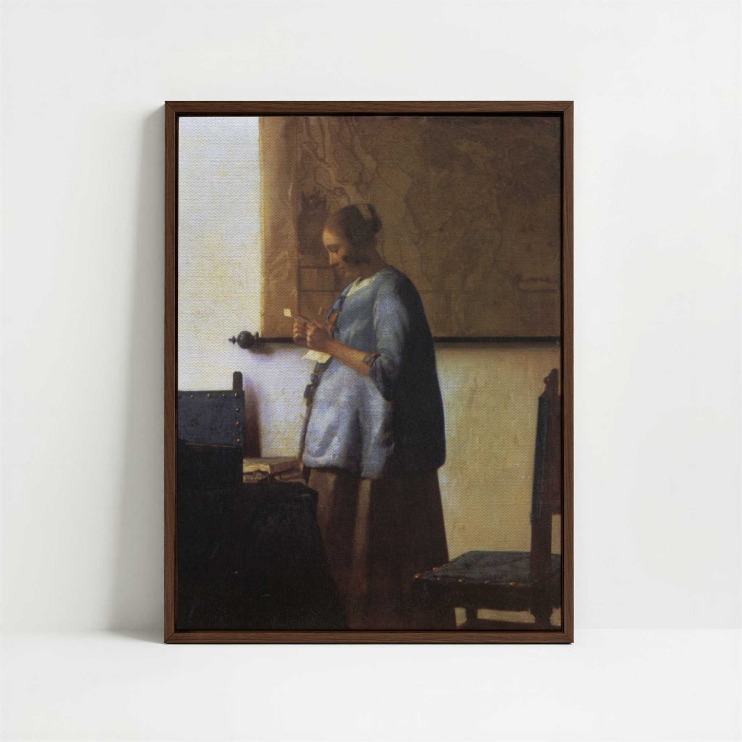 Framed Canvas - Framed canvas in dark wood color frame