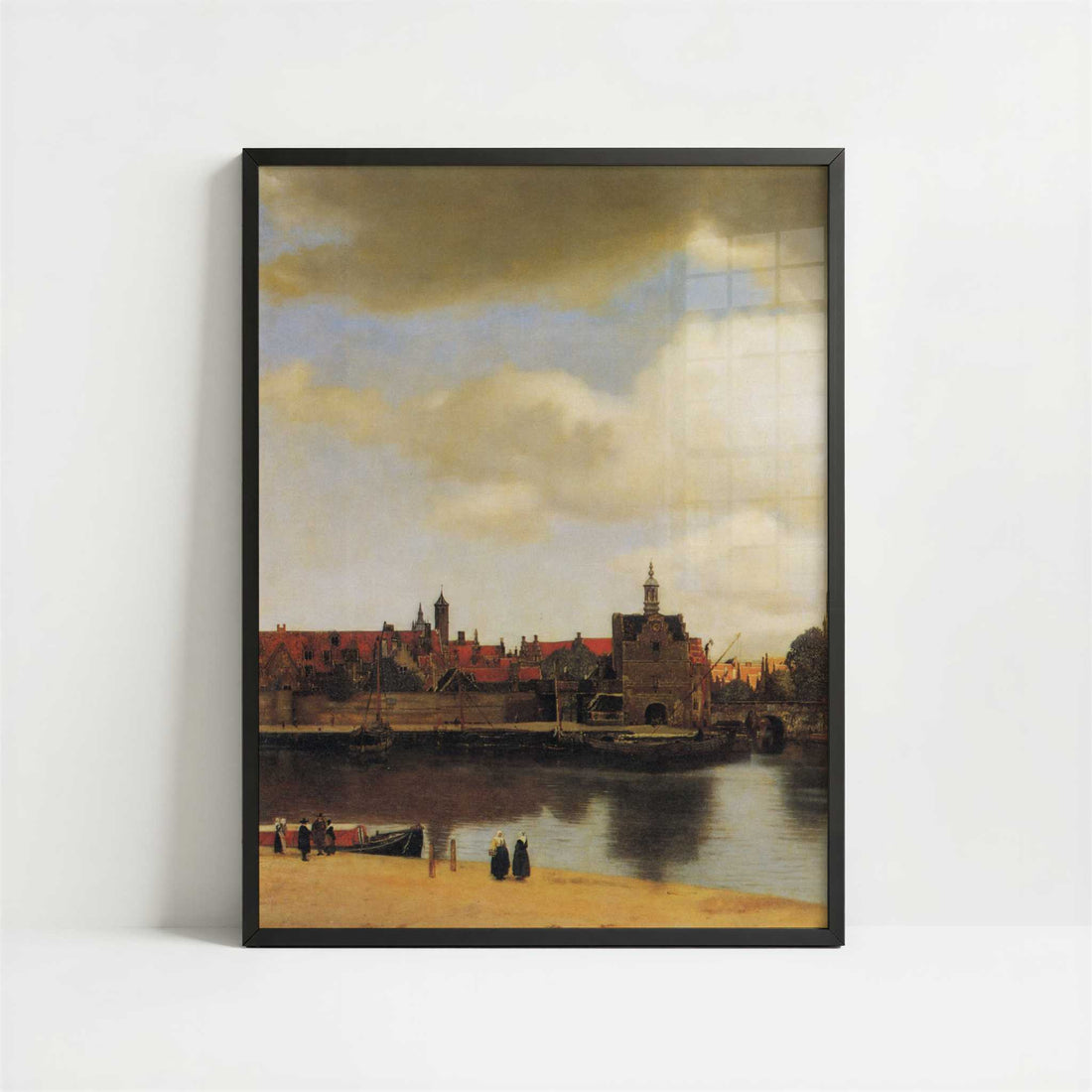 View of Delft (1660-61) by Johannes Vermeer – Art Print - Art print in black frame