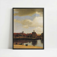 View of Delft (1660-61) by Johannes Vermeer – Art Print - Art print in black frame