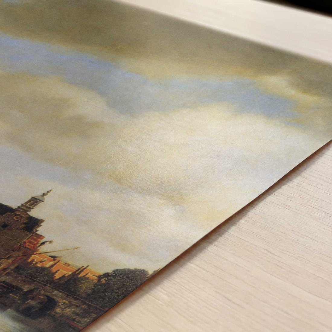 View of Delft (1660-61) by Johannes Vermeer – Art Print - Close-up detail of the art print