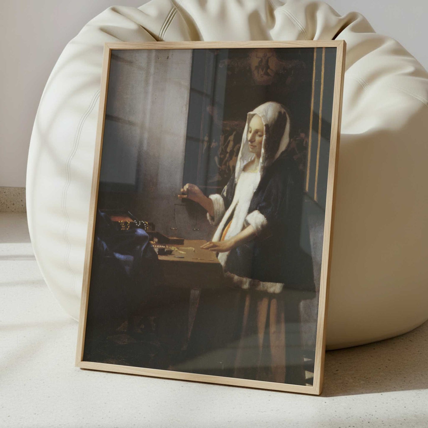 Woman Holding a Balance (1664) by Johannes Vermeer – Art Print - Interior inspiration
