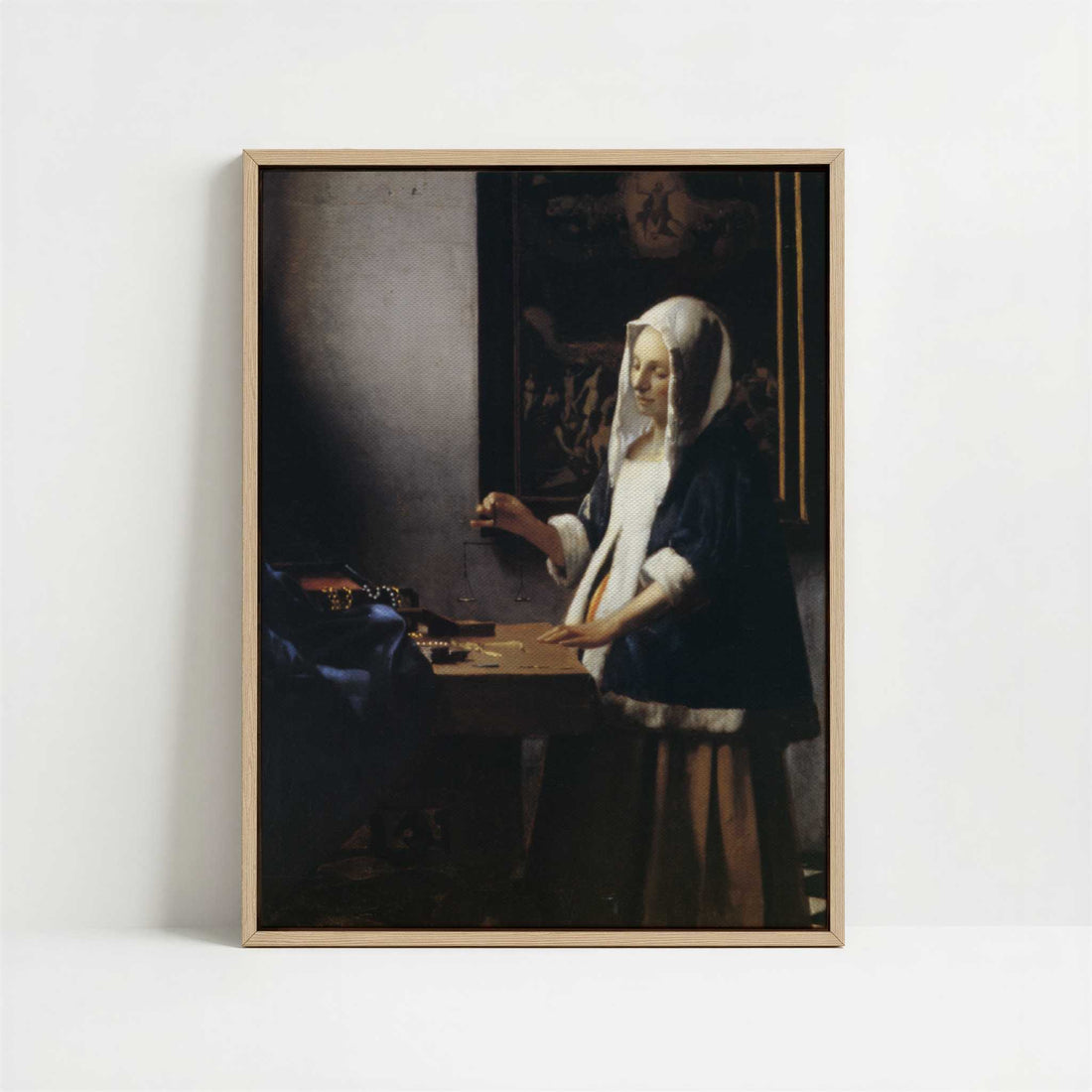 Framed Canvas - Framed canvas in oak color frame