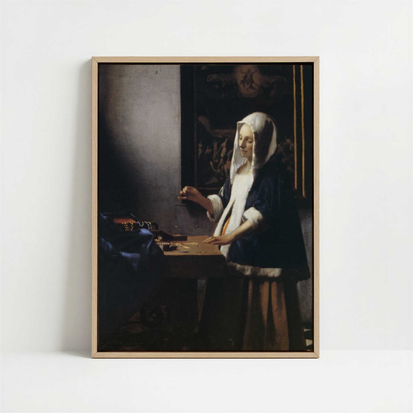 Framed Canvas - Framed canvas in oak color frame