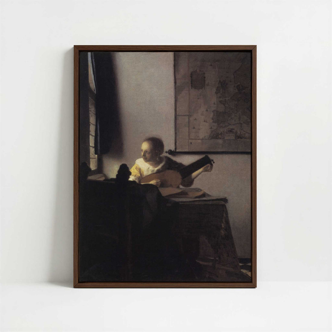 Framed Canvas - Framed canvas in dark wood color frame