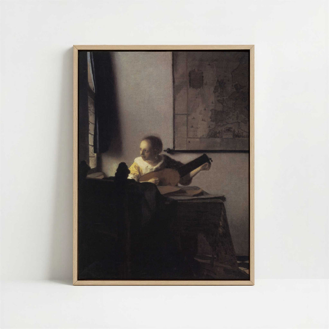 Framed Canvas - Framed canvas in oak color frame