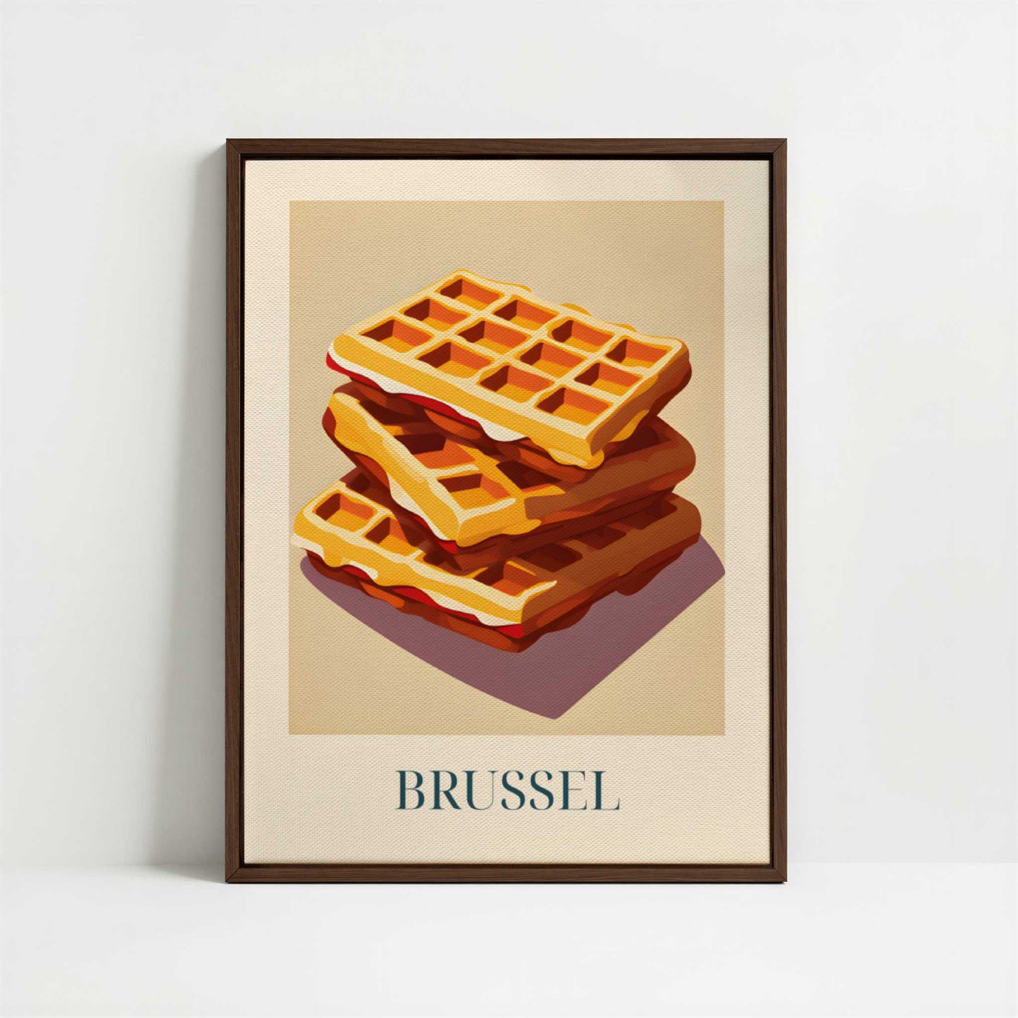 Framed Canvas - Framed canvas in dark wood color frame