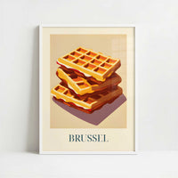 Waffles from Brussels, Belgium - Art Print - Art print in white frame