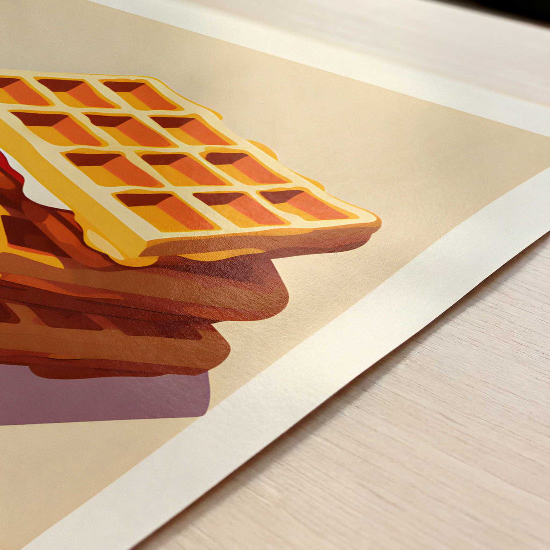 Waffles from Brussels, Belgium - Art Print - Close-up detail of the art print