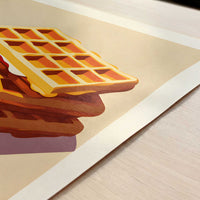 Waffles from Brussels, Belgium - Art Print - Close-up detail of the art print