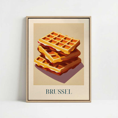 Framed Canvas - Framed canvas in oak color frame
