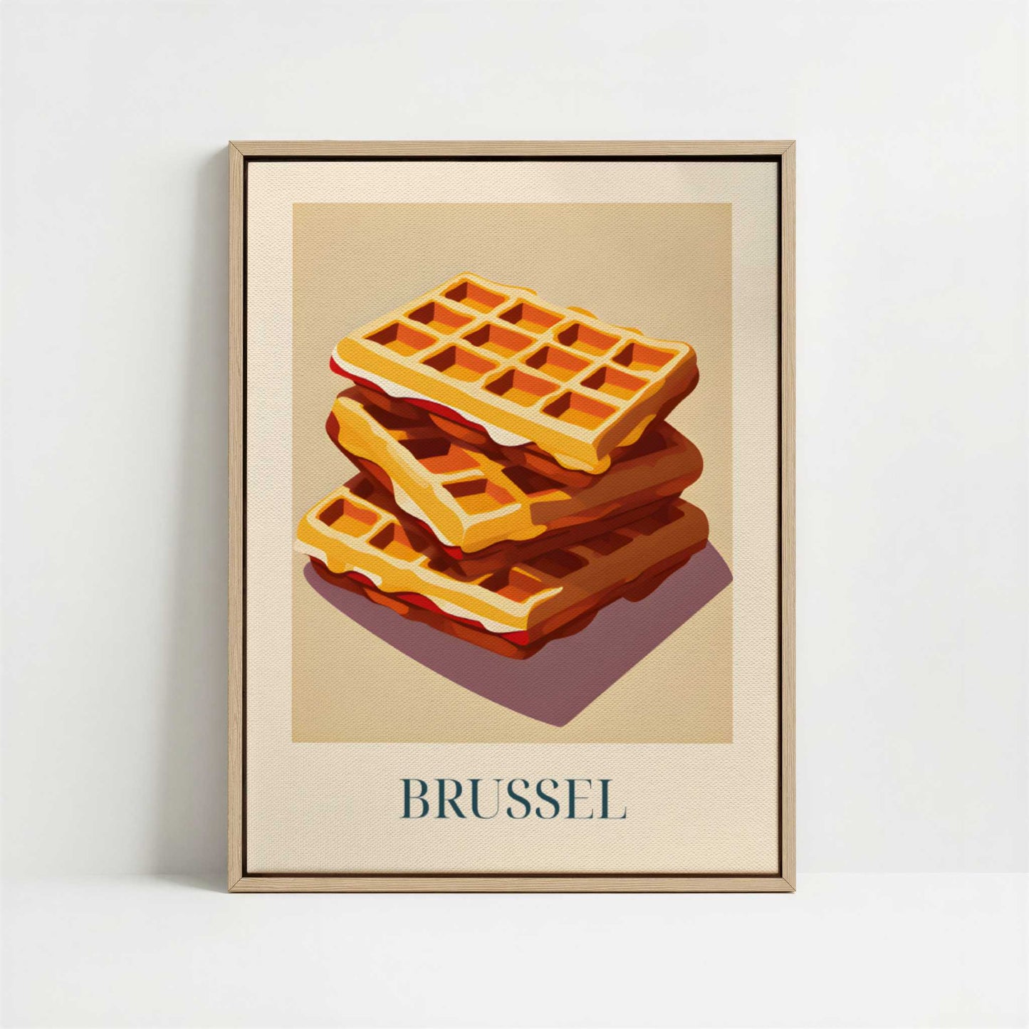 Framed Canvas - Framed canvas in oak color frame