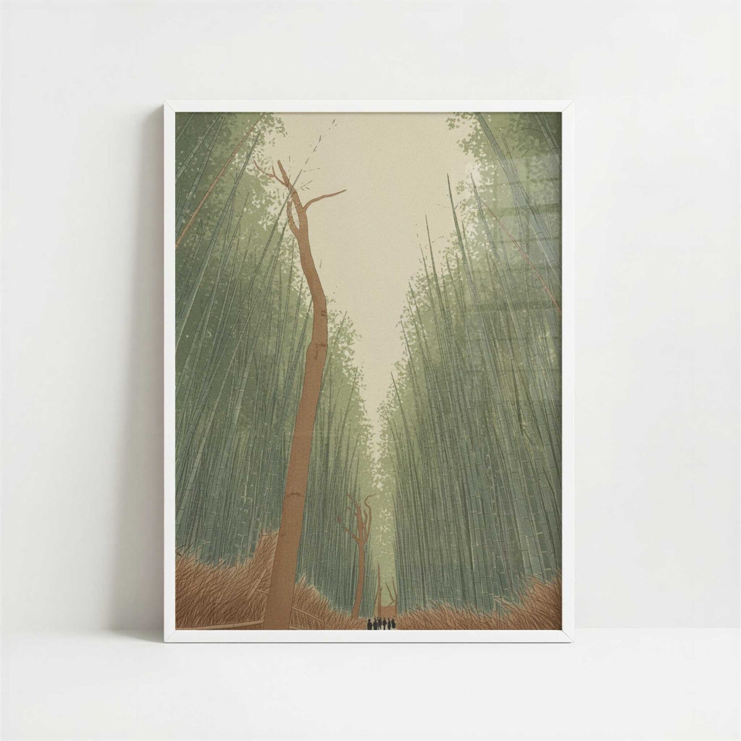 Walking through Bamboo forest - Art Print - Art print in white frame
