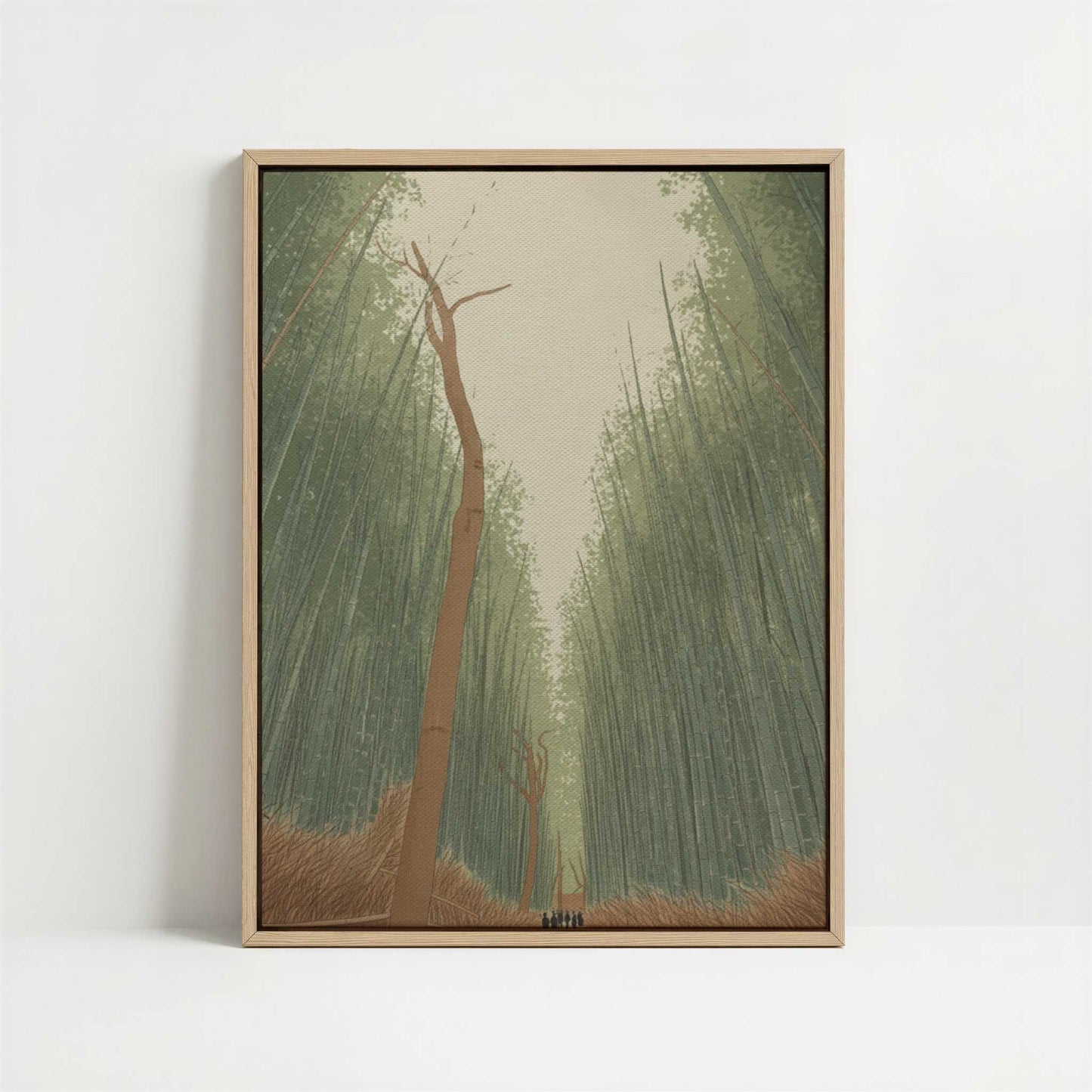 Framed Canvas - Framed canvas in oak color frame